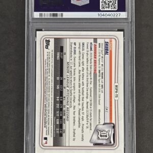2020 Bowman Chrome Sapphire Tarik Skubal Auto PSA 10 reverse showing card back eBay Authenticity Guarantee and BSPA-TS