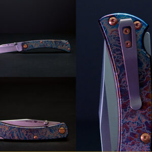 Buck 110 Slim Pro TRX Oil Slick Anodized Titanium shown from multiple angles
