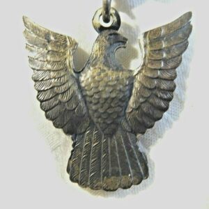 Robbins Type 2A Eagle Scout Medal reverse showing confirmed V-shaped back and extraordinary feather engraving detail